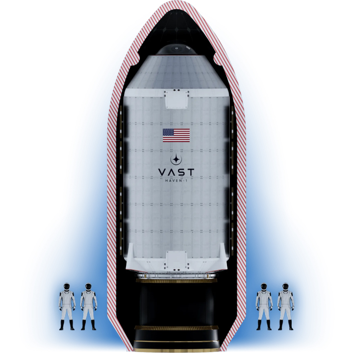Liv in space for up to 30 days aboard the world's first private space station.