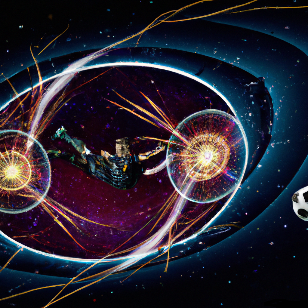 Messi scoring goal in 2 black holes at the same time